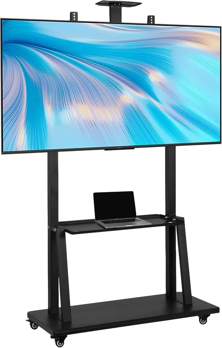 GENÉRICO SOPORTE PARA TV NEGRO AJUSTABLE CON RUEDAS 32-70 PULGADAS