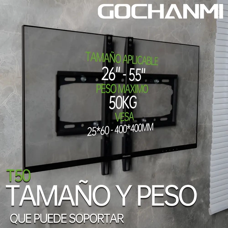 SOPORTE FIJO PARA TV Y MONITOR 26 A 55 PULGADAS - 4