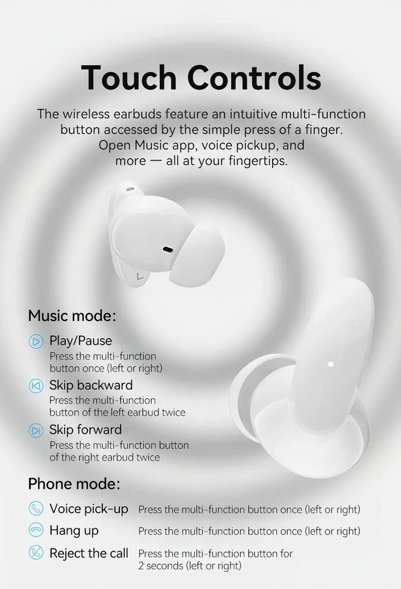 AURICULARES INALAMBRICOS BLUETOOTH CON MICROFONO Y IPX4 - 5