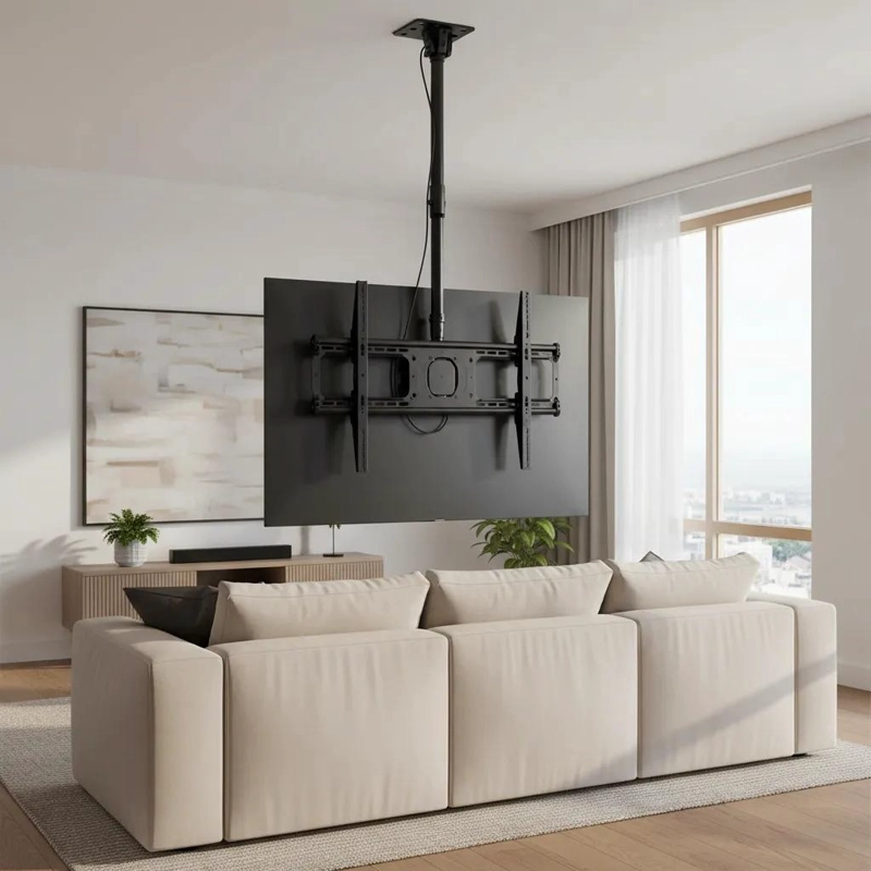 SOPORTE DE TECHO AJUSTABLE PARA TV 34 A 75 PULGADAS NEGRO - 2