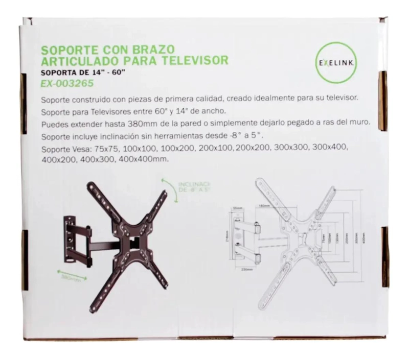 SOPORTE DE PARED PARA TV 32 A 65 PULGADAS CON BRAZO - 2