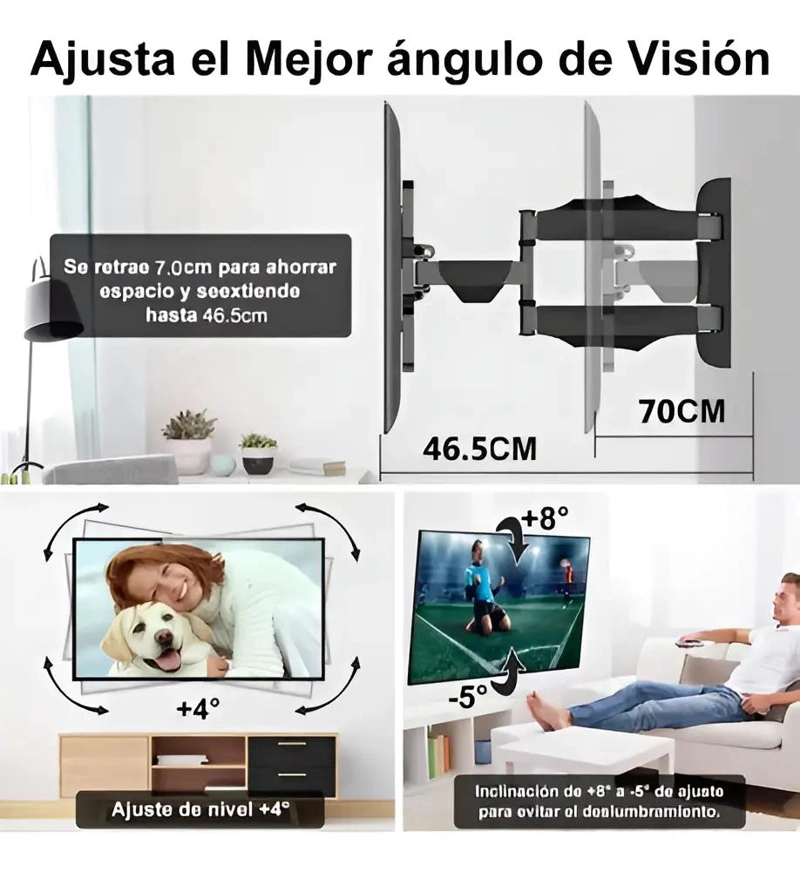 SOPORTE BASE TV ORIENTABLE E INCLINABLE 14-55 PULGADAS - 2