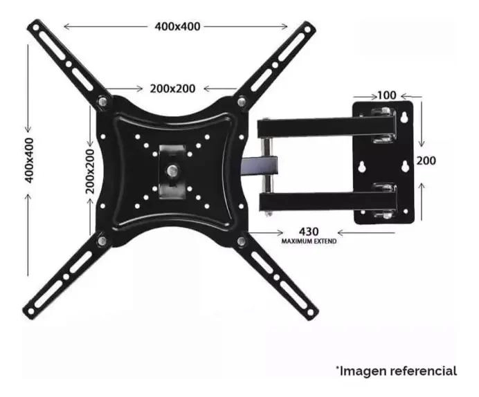 SOPORTE DE PARED PARA TV 14 A 55 PULGADAS CON BRAZO MOVIL - 2