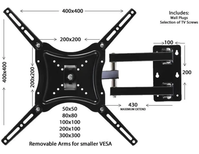 SOPORTE DE TV CON BRAZO AJUSTABLE PARA PANTALLAS DE 14 A 55 PULGADAS - 2