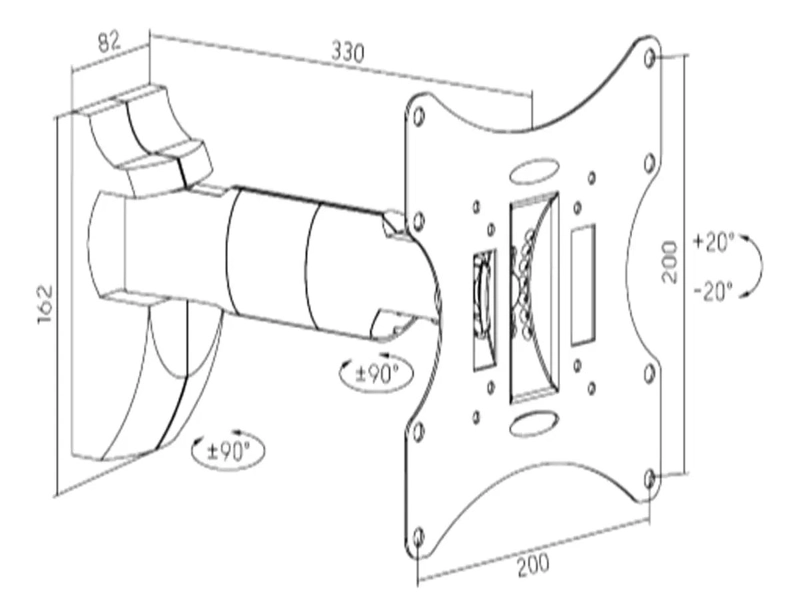 SOPORTE DE BRAZO PARA PANTALLA LCD/LED 17 A 37 PULGADAS - 2