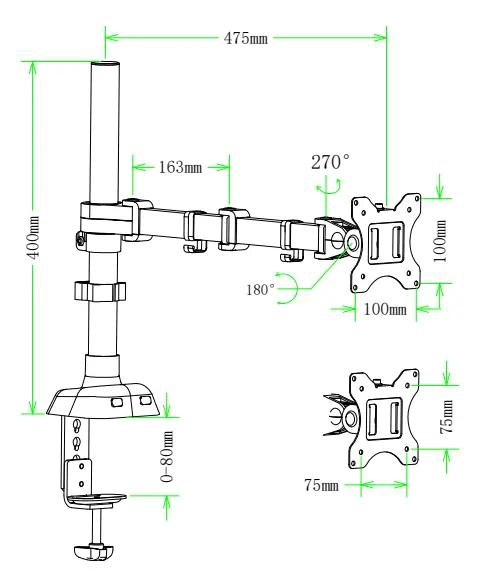 SOPORTE AJUSTABLE PARA MONITOR 17 A 27 PULGADAS - 5