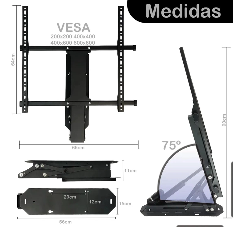 SOPORTE TV MOTORIZADO HIDRAULICO 32-75' CON CONTROL REM - 2