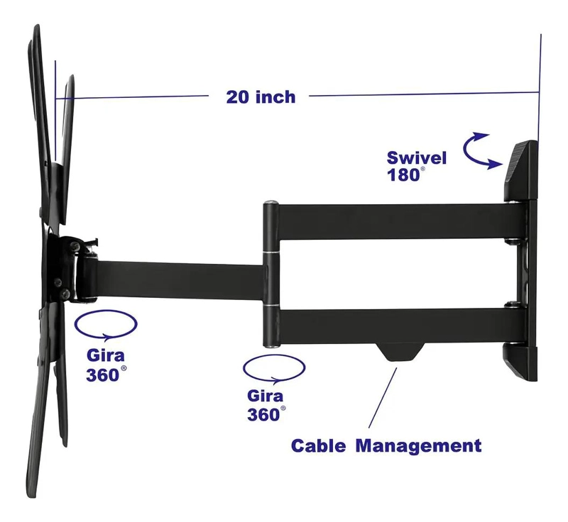 SOPORTE DE PARED ARTICULADO PARA TV 14 A 55 PULGADAS - 3