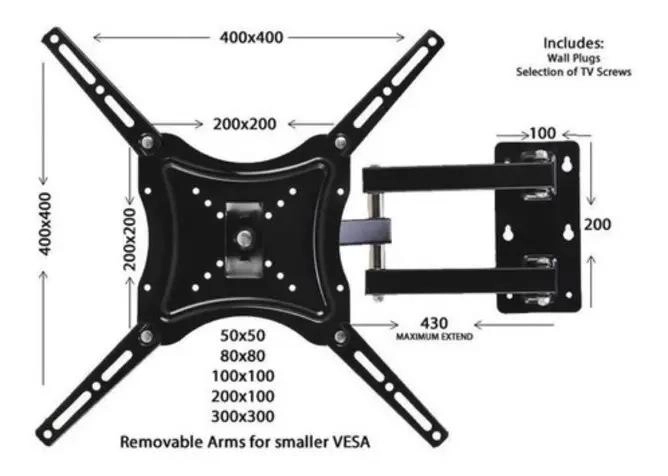 SOPORTE DE PARED PARA TV O MONITOR 14 A 55 PULGADAS - 3