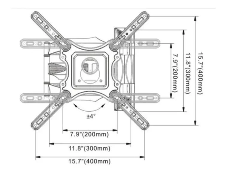 SOPORTE TV INCLINABLE PARA PANTALLAS 32 A 55 PULGADAS - 4