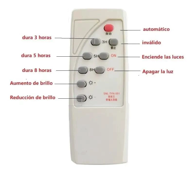 LAMPARA FOCO LED SOLAR 150W CON CONTROL REMOTO Y SOPORTE - 3