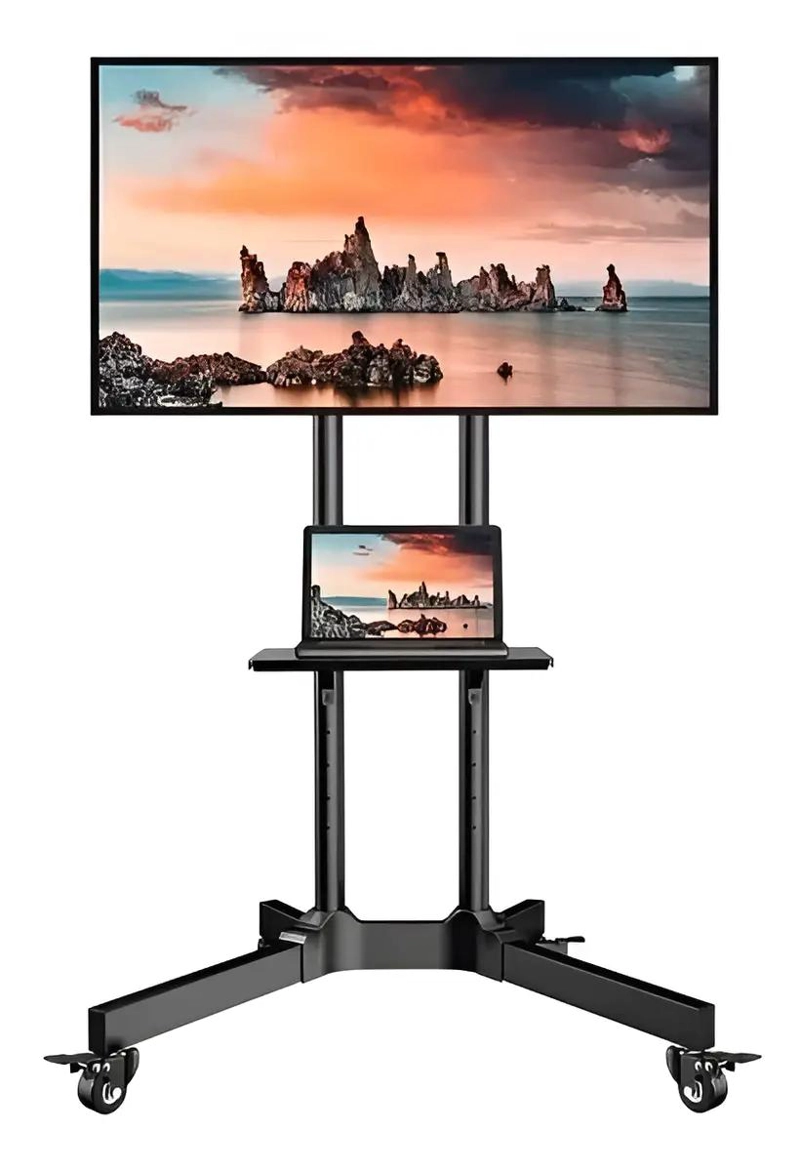 SOPORTE TV PEDESTAL CON RUEDAS GIRATORIO 32-70' NEGRO - 3