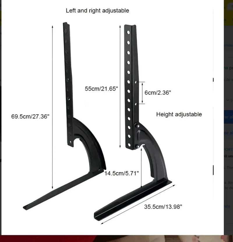 SOPORTE BASE UNIVERSAL PARA TV DE 37 A 75 PULGADAS NEGRO - 2