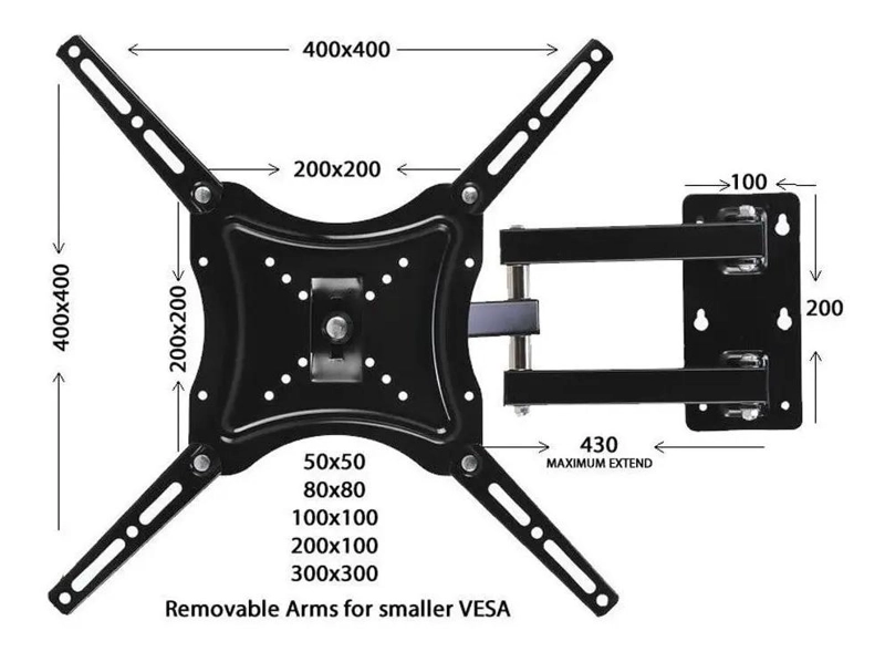 SOPORTE PARA TV DE 14 A 55 PULGADAS CON BRAZO ARTICULADO - 2