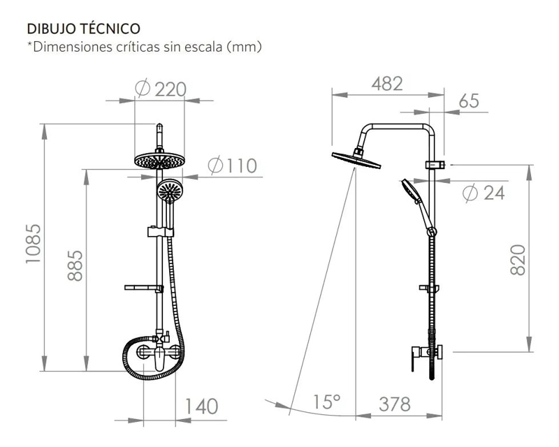 COLUMNA DE DUCHA CON GRIFERIA INTEGRADA - 2