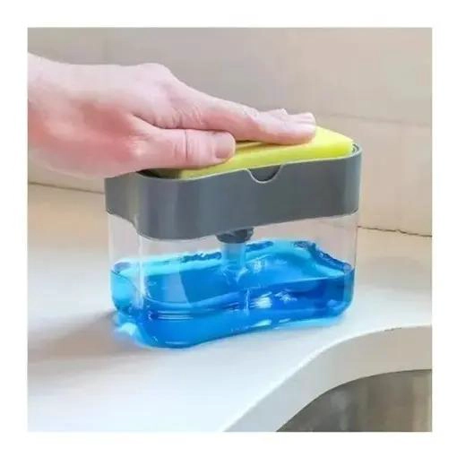 DISPENSADOR DE JABON LIQUIDO CON ESPONJA 385 ML - 4