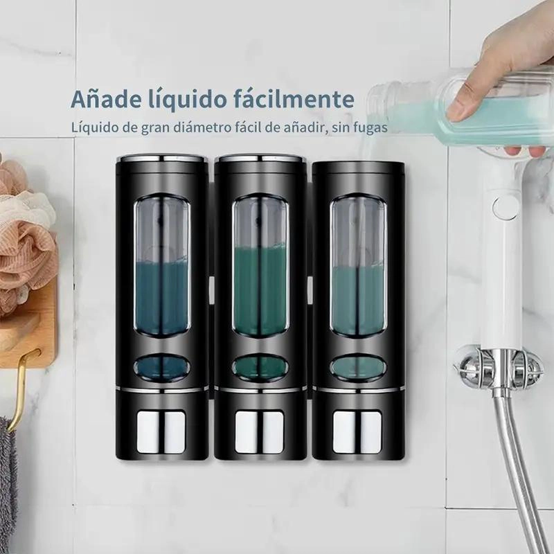 DISPENSADOR TRIPLE PARA JABON LIQUIDO, SHAMPOO Y ACONDICI - 5