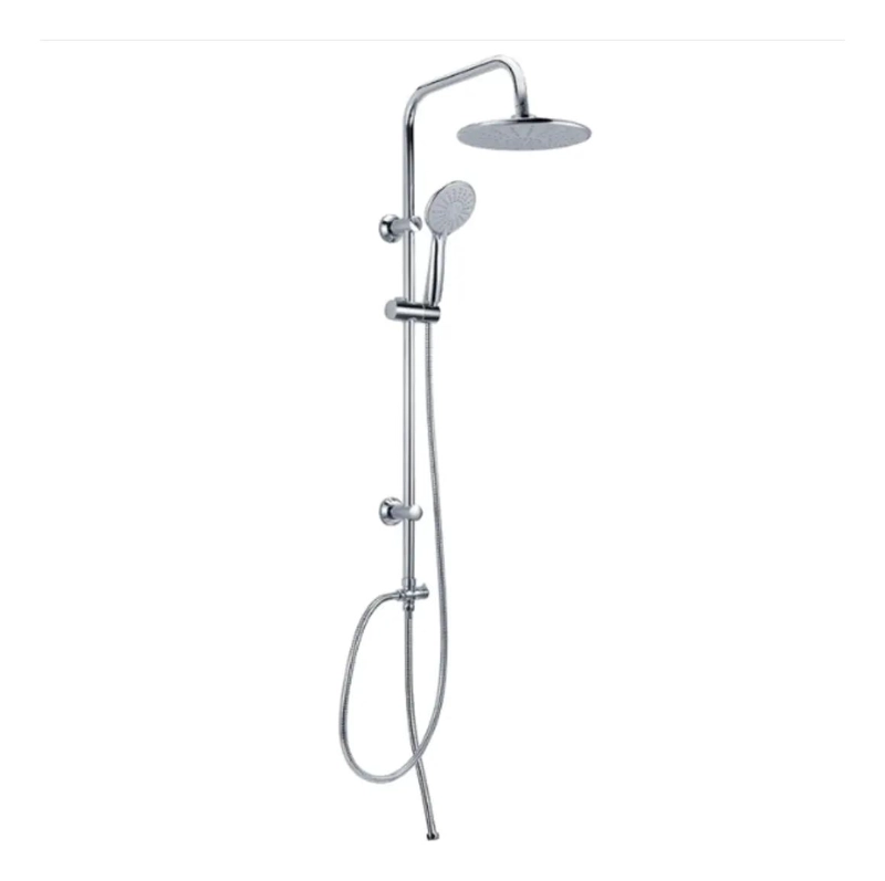 COLUMNA DE DUCHA FIJA CON TELE FONO Y LLAVE CROMADA - 1