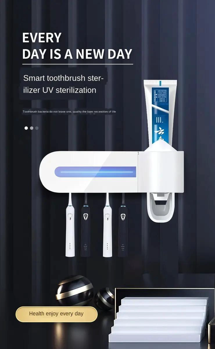DISPENSADOR DE PASTA DENTAL CON ESTERILIZADOR UV - 2