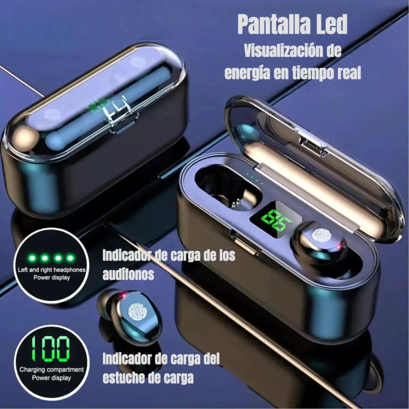 AUDIFONOS INALAMBRICOS BLUETOOTH 5.3 CON PANTALLA LED - 3