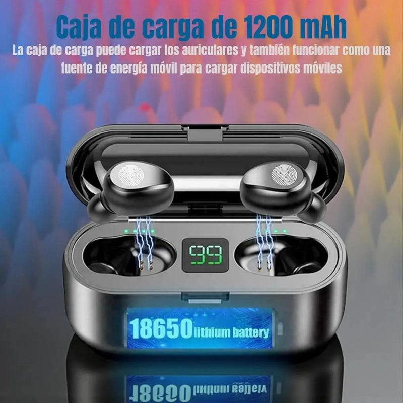 AUDIFONOS INALAMBRICOS BLUETOOTH 5.3 CON PANTALLA LED - 5