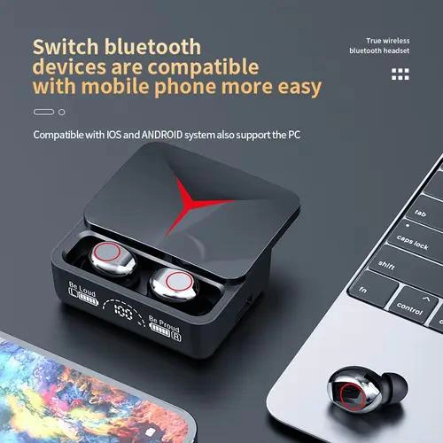 AUDIFONOS INALAMBRICOS M90 PRO TWS BLUETOOTH 5.3 NEGRO - 5