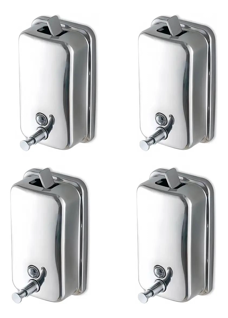 SET 4 DISPENSADORES DE JABON LIQUIDO ACERO INOXIDABLE 500 - 1