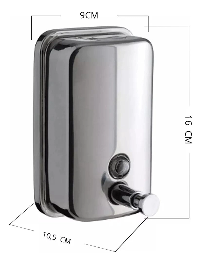 SET 4 DISPENSADORES DE JABON LIQUIDO ACERO INOXIDABLE 500 - 5