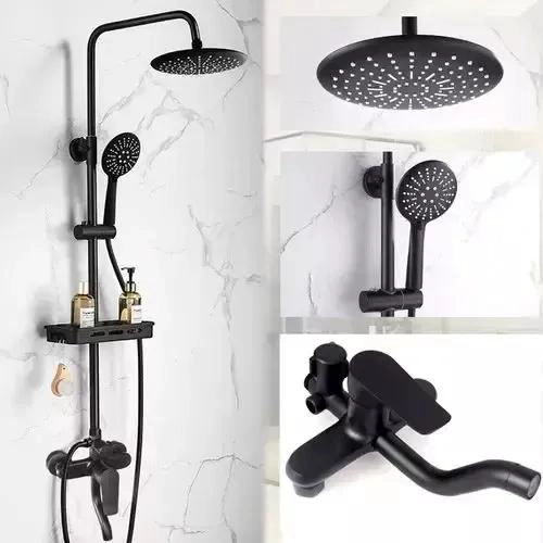 COLUMNA DE DUCHA CIRCULAR NEGRA MATE CON 3 FUNCIONES - 4