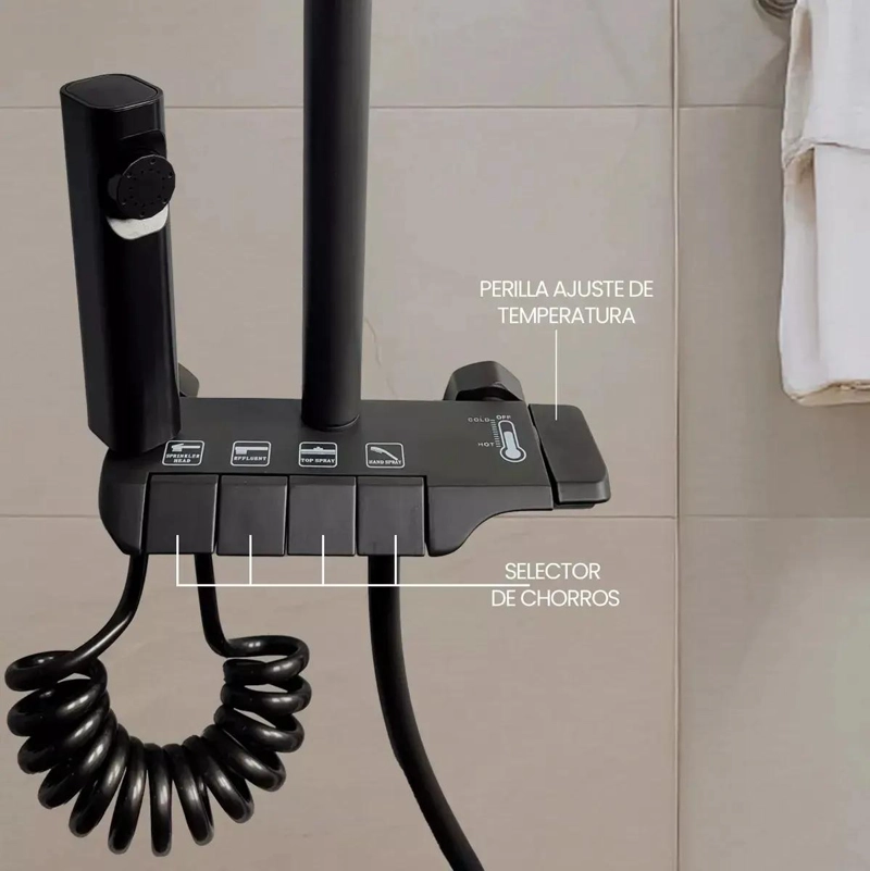 DUCHA COLUMNA MODERNA CON 4 FUNCIONES Y BOTONES - 3