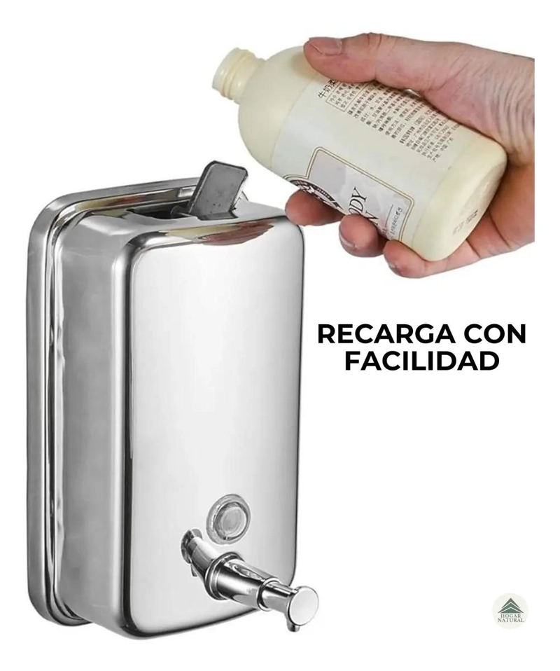 DISPENSADOR DE JABON LIQUIDO Y GEL ANTIBACTERIAL ACERO - 2