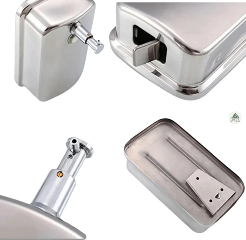 DISPENSADOR DE JABON LIQUIDO Y GEL ANTIBACTERIAL ACERO - 4
