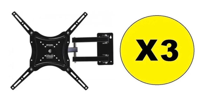 PACK 3 SOPORTES LCD LED CON BRAZO 14 A 55 PULGADAS - 1