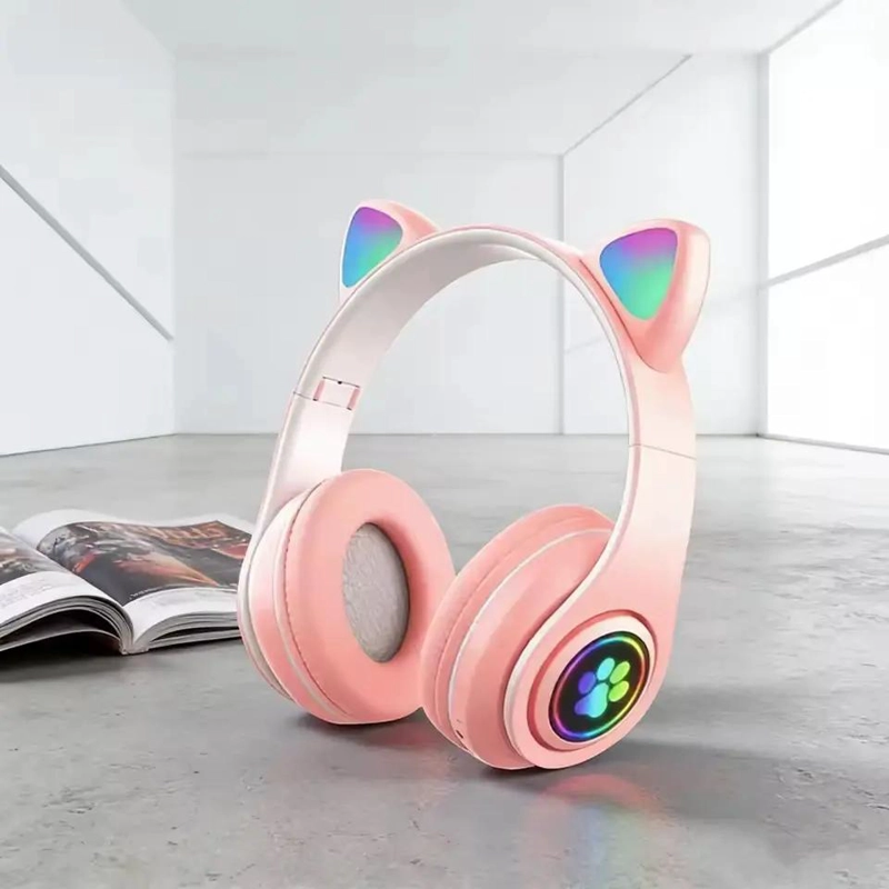 AUDIFONOS INALAMBRICOS PARA NIÑOS CON LUCES LED Y DISEÑO DE GATO - 4