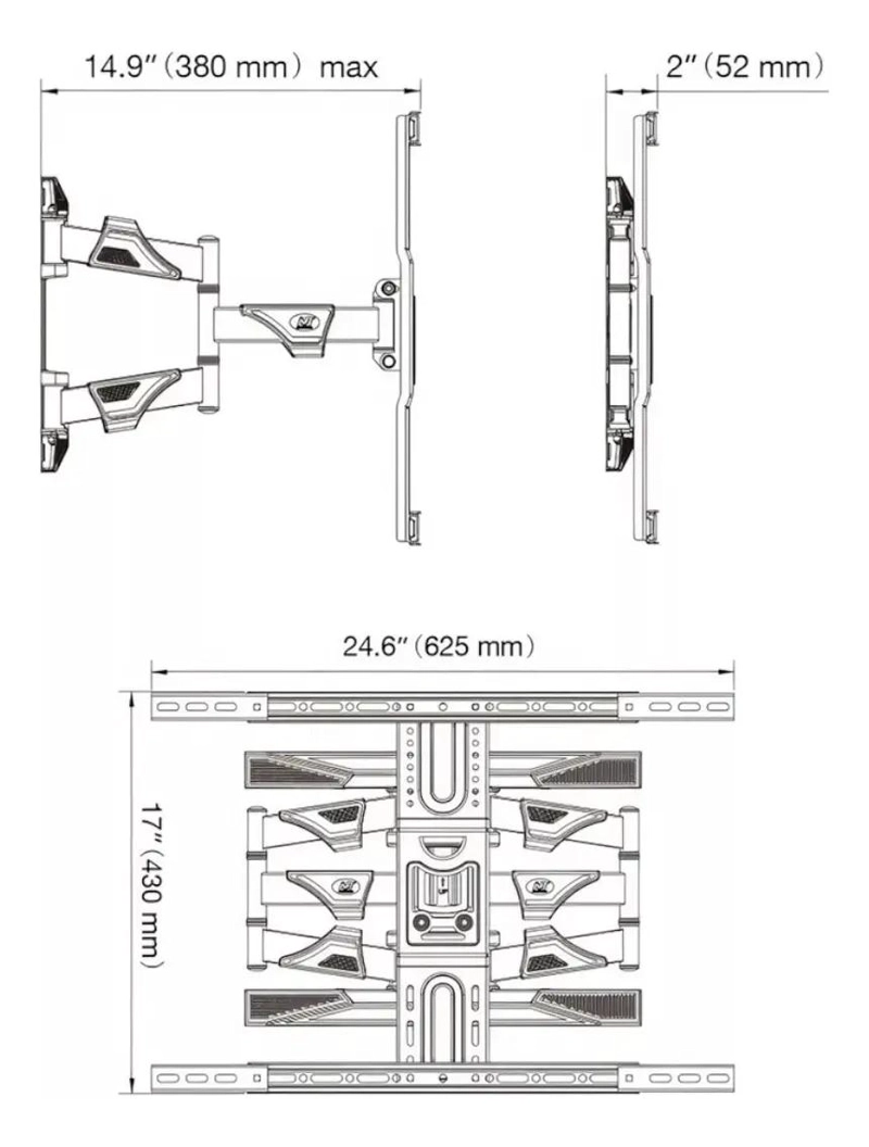 SOPORTE UNIVERSAL BRAZO ARTICULADO PARA TV 45 A 75 PULG - 4