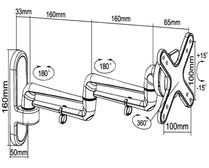 SOPORTE DE BRAZO PARA TV DE 14 A 29 PULGADAS - 2