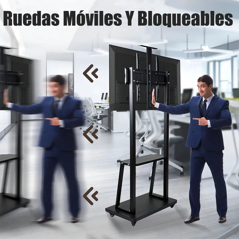 SOPORTE MOVIL PARA TV 32-70 PULGADAS CON RUEDAS Y ALTURA - 4
