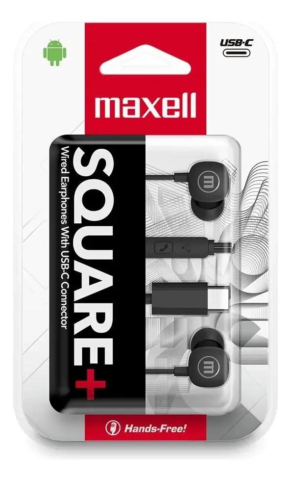 PACK 12 AUDIFONOS TIPO C SQUARE NEGRO - 3