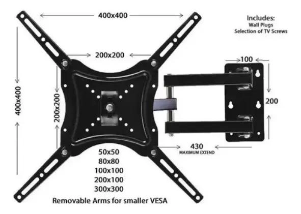SOPORTE PARA TV DE 14 A 55 PULGADAS NEGRO - 3
