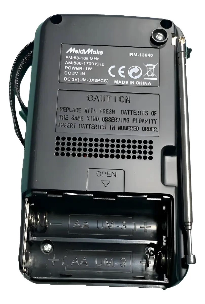 MINI RADIO PORTATIL AM FM RECARGABLE CON SALIDA PARA AUDI - 2
