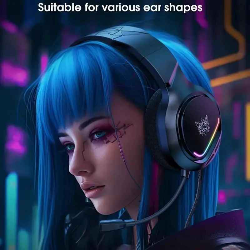 AUDIFONOS GAMER CON CABLE Y LUZ RGB X31 NEGRO - 3