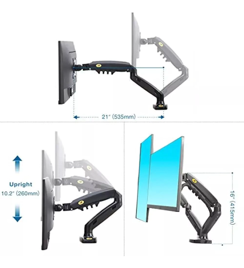 SOPORTE ERGONOMICO DE 2 BRAZOS PARA MONITORES 17-27' - 5