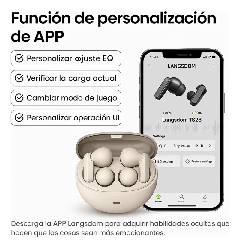 AURICULARES INALAMBRICOS CLIP ON CON APP Y MICROFONO - 3