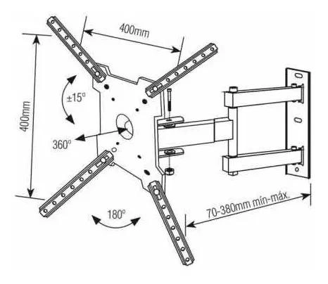 SOPORTE ARTICULADO PARA TV LED DE 10 A 55 PULGADAS - 3