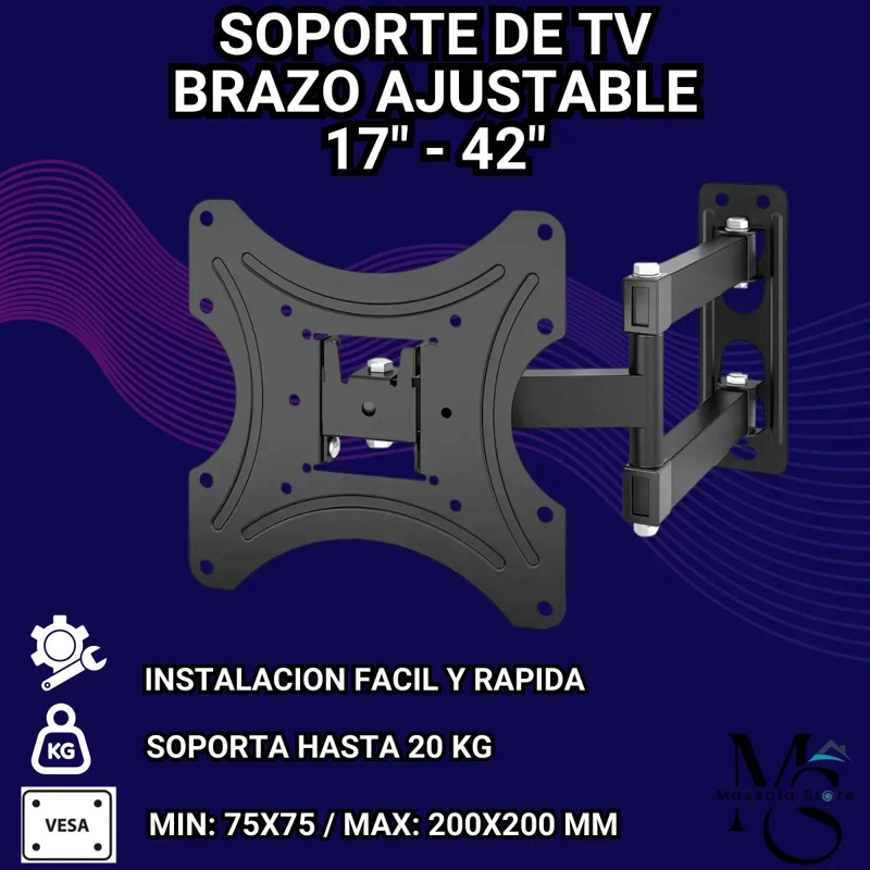 SOPORTE DE BRAZO PARA TV DE 17 A 42 PULGADAS - 4