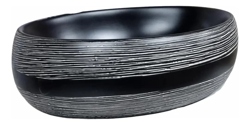 LAVAMANOS OVALADO SOBREPONER NEGRO 47X34 CM - 2
