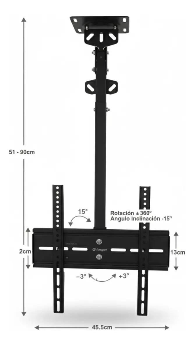 BASE FIJA DE TECHO PARA TV 20 A 55 PULGADAS - 2