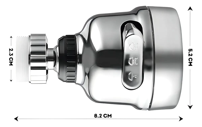 CABEZAL GRIFO GIRATORIO 360° AHORRADOR 3 EN 1 PLATEADO - 3