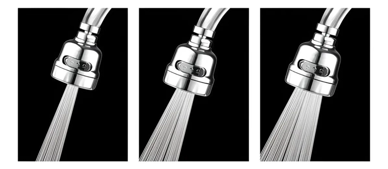 CABEZAL GRIFO GIRATORIO 360° AHORRADOR 3 EN 1 PLATEADO - 5