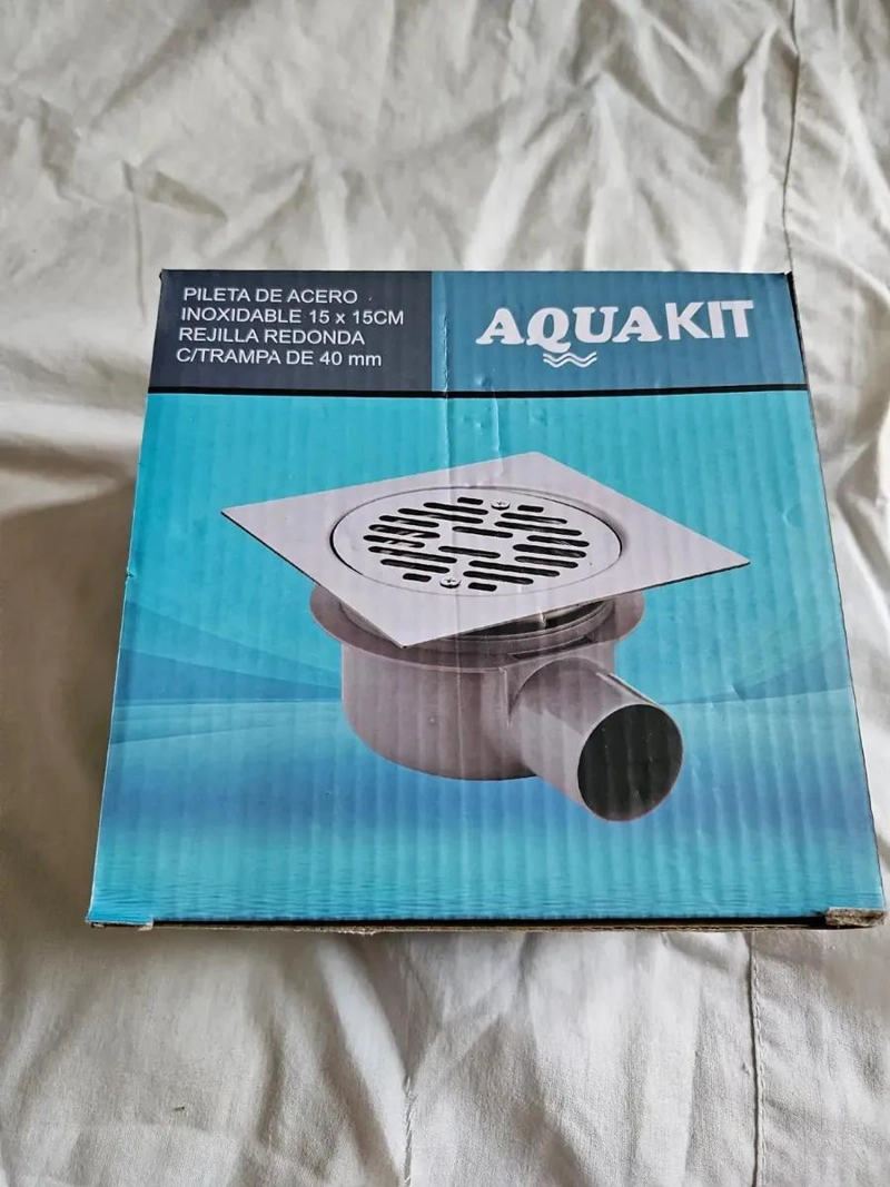 PILETA ACERO INOXIDABLE 15X15 CM CON TRAMPA PVC 40 MM - 2